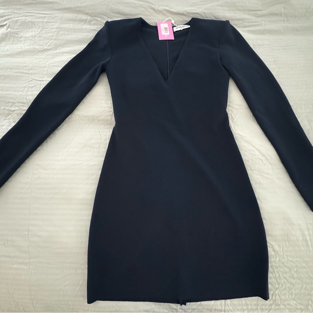 Elegant Navy V-Neck Dress